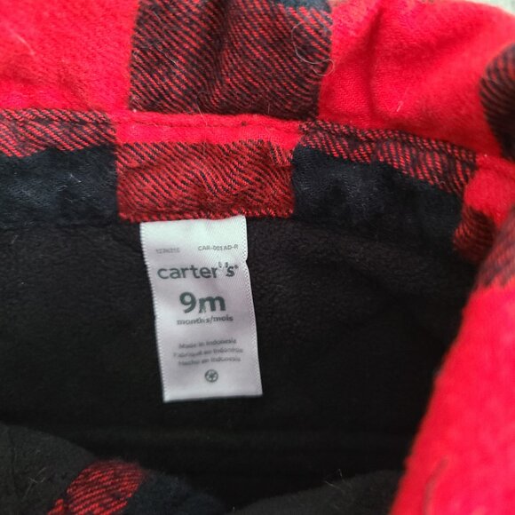 Carter’s Baby Boy Fleece-Lined Buffalo Plaid Shirt Size 9M - Picture 4 of 6